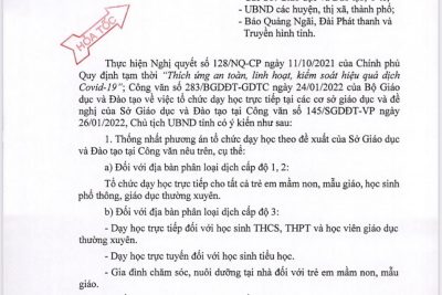 Theo chỉ đạo của tỉnh tại cv trên sẽ học trực tiếp vào 7/2.