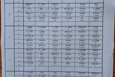 THỜI KHÓA BIỂU NĂM HỌC 2023- 2024
